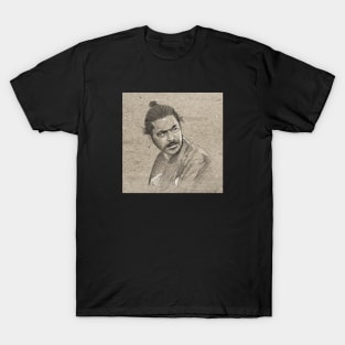 Yojimbo - Toshiro Mifune Portrait Drawing T-Shirt